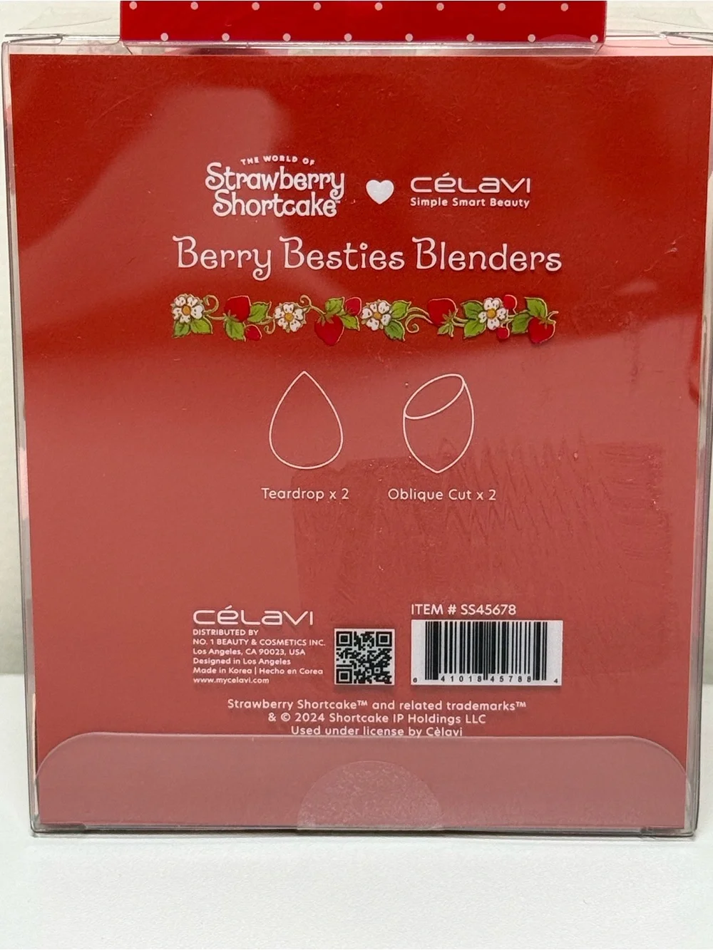 Strawberry Shortcake X Celavi Beauty Blenders 4pk Red Pink
